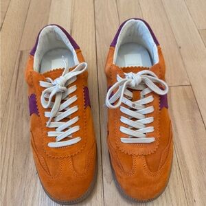 Orange and Purple Dolce Vida Suede Sneakers
